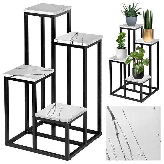 Metallblumenständer MOGREN weißer Marmor