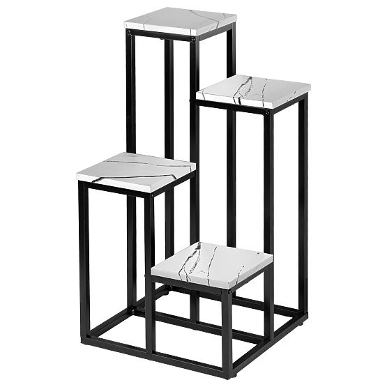 Metallblumenständer MOGREN weißer Marmor