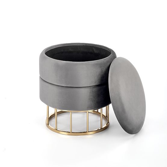 MINTY Pouf Grau / Gold (1p=1Stk)