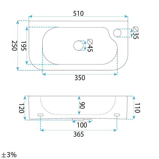 Möbel- / Wandwaschbecken Rea Odetta