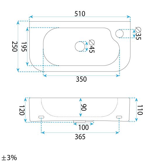 Möbel- / Wandwaschbecken Rea Odetta