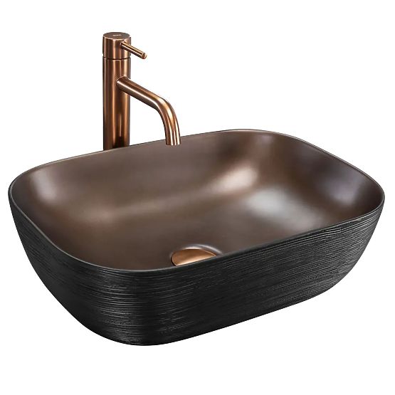 Möbelwaschbecken Rea Belinda COPPER BRUSH / Schwarz