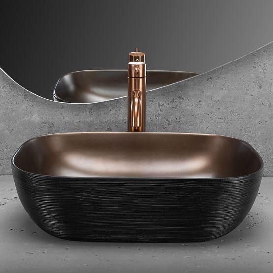 Möbelwaschbecken Rea Belinda COPPER BRUSH / Schwarz