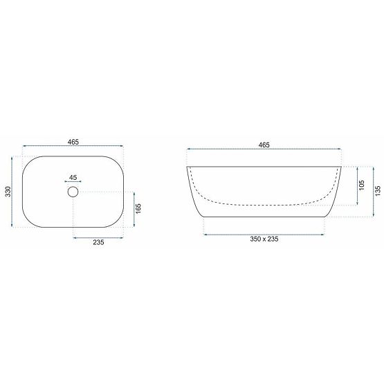 Möbelwaschbecken Rea Belinda COPPER BRUSH / Schwarz