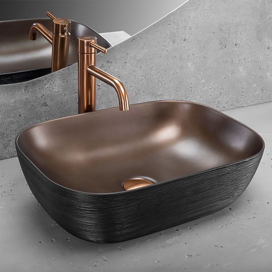 Möbelwaschbecken Rea Belinda COPPER BRUSH / Schwarz