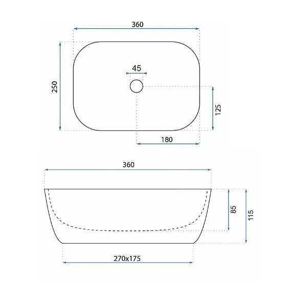 Möbelwaschbecken Rea Belinda mini stone matt