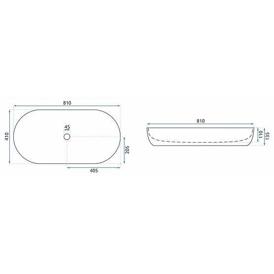 Möbelwaschbecken REA CLEO 81 Aiax Shiny