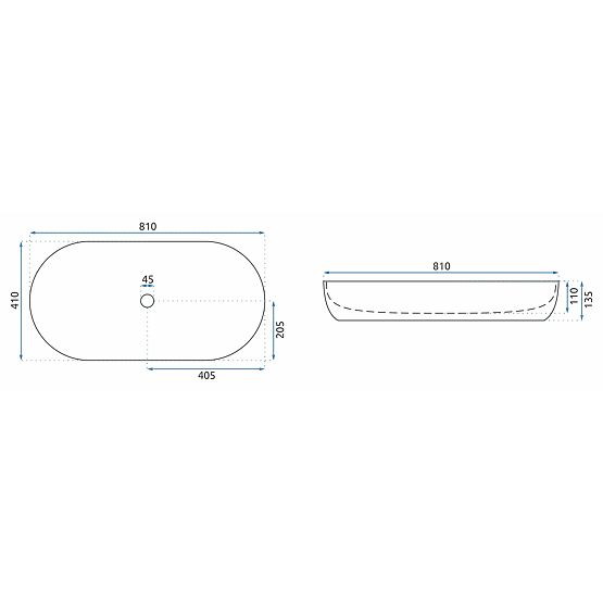 Möbelwaschbecken REA CLEO 81 Weiß