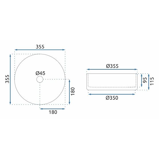 Möbelwaschbecken Rea Cristal Transparent 35