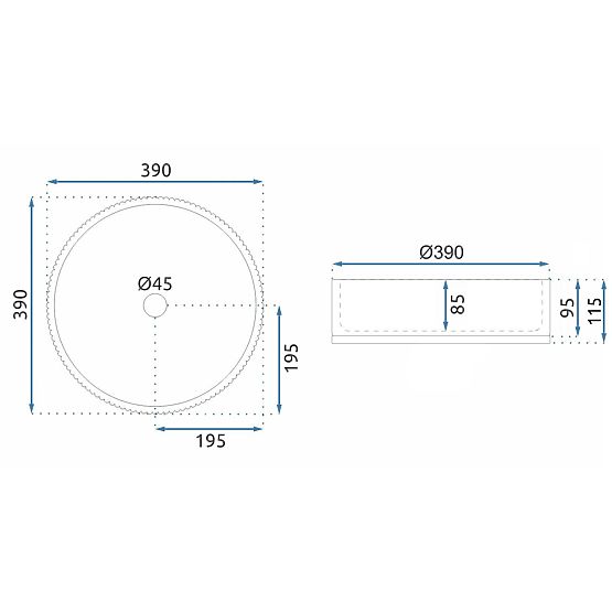 Möbelwaschbecken Rea Cristal Transparent 39