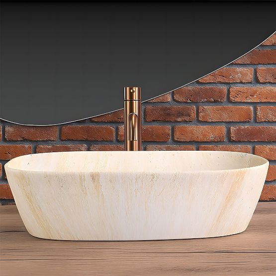 Möbelwaschbecken Rea Freja Travertine Matt