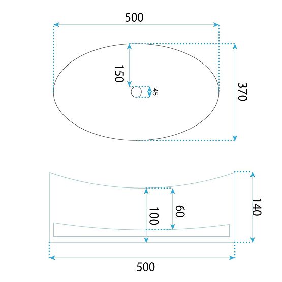 Möbelwaschbecken Rea Harper Transparent