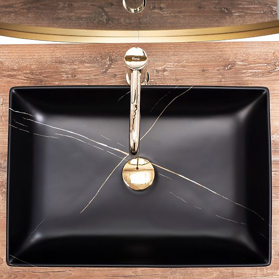 Möbelwaschbecken REA Inga Black Marble Mat