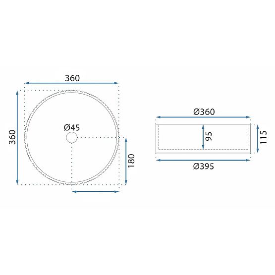 Möbelwaschbecken Rea Ingrid 36 Transparent