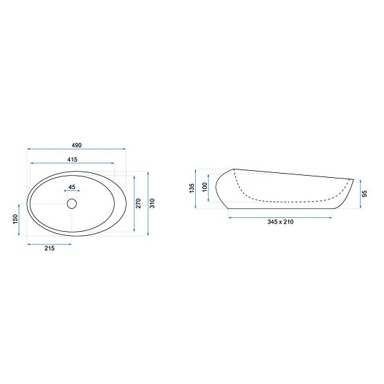 Möbelwaschbecken Rea Roxy B Stone NATURE