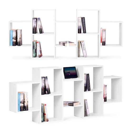 Moderne Hängeregal mit 8 Regalböden weiß