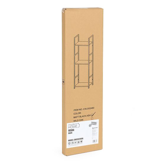 Moderner Holzregal mit Metallrahmen LOFT 3 Regalböden schwarz