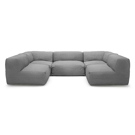 Modulare Garten-Ecksofa Vacuum Vll mit Bezug, grau