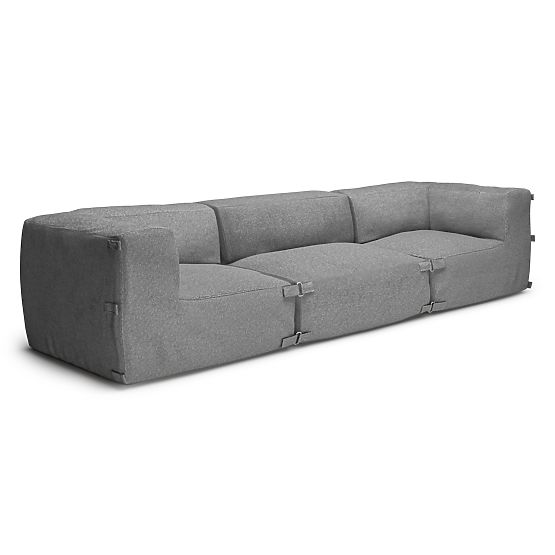 Modulare Garten-Sofa Vacuum VI mit Bezug, grau