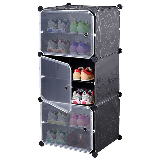 Modularer Schuhschrank Kleiderschrank Pola schwarz