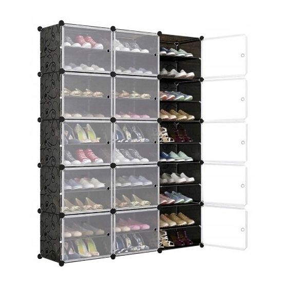 Modularer Schuhschrank Kleiderschrank Pola schwarz