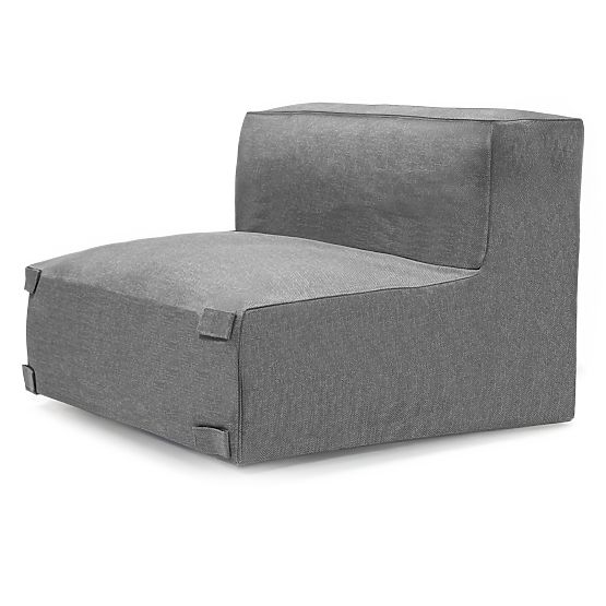 Modulares Gartenecksofa Vacuum III mit Bezug, grau