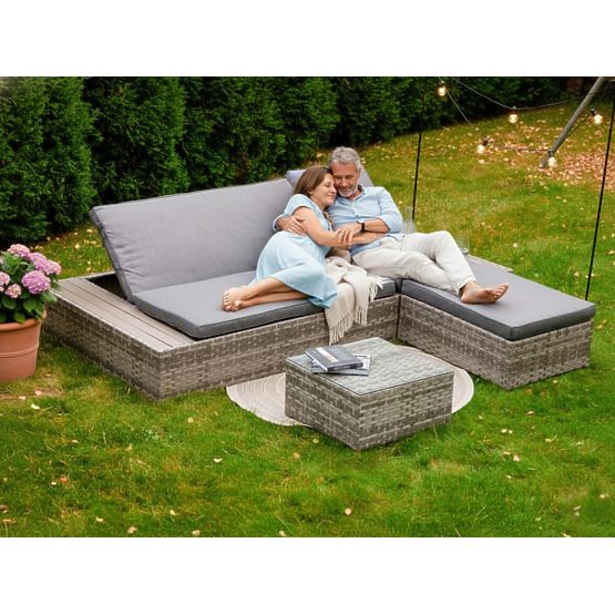 Multifunktionales Bett aus Technorattan DIABOLICO