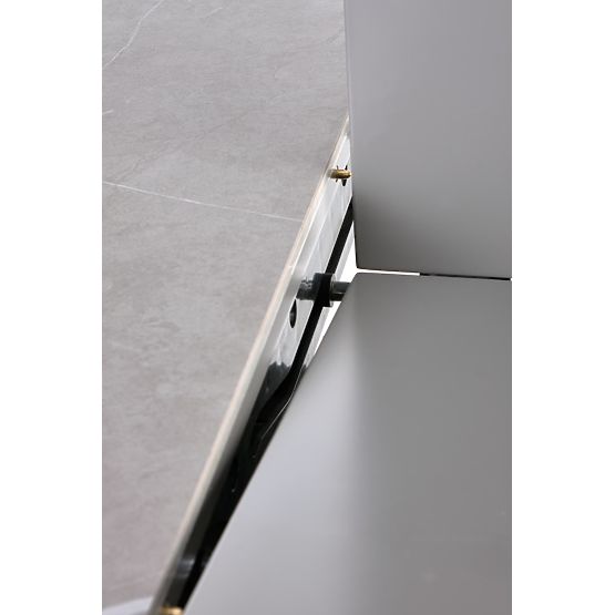 MUSCAT ausziehbarer Tischplatte - grauer Marmor, Bein - hellgrau / gold