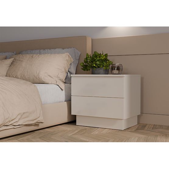 Nachttisch AMBER 2S mit 2 Schubladen für das Schlafzimmer KASCHMIR Beige