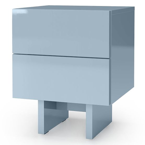 Nachttisch Glim, rauchblau, glänzend