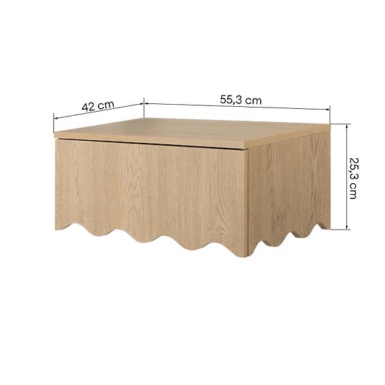 Nachttisch Kim Eiche Cremona Torro, gewellt