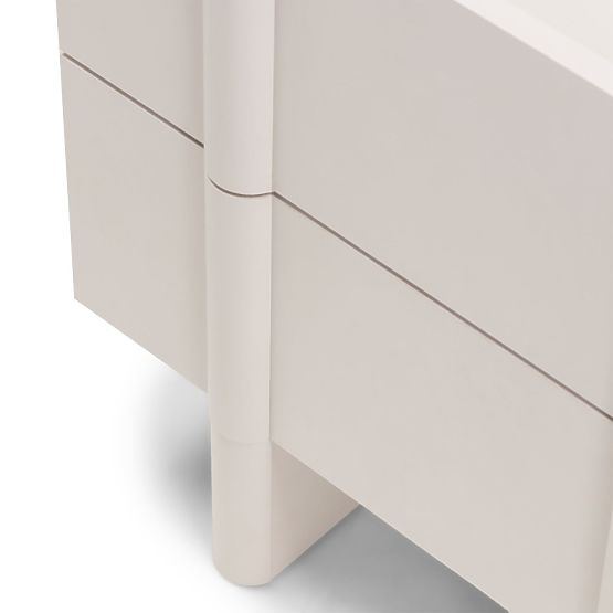 Nachttisch Moss kaschmirfarben, abgerundet