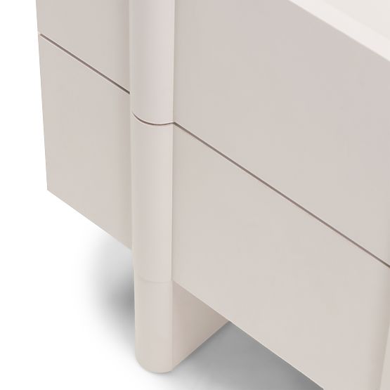 Nachttisch Moss kaschmirfarben, abgerundet