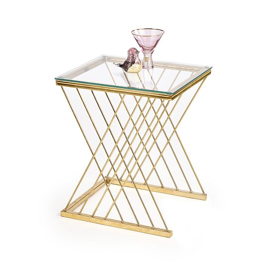 NANCY Tisch gold / transparent