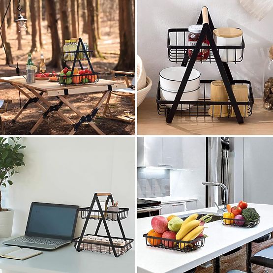 Obstkorb PULOS 2 Ebenen schwarz