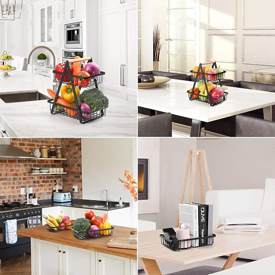 Obstkorb PULOS 2 Ebenen schwarz