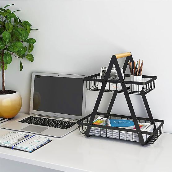 Obstkorb PULOS 2 Ebenen schwarz