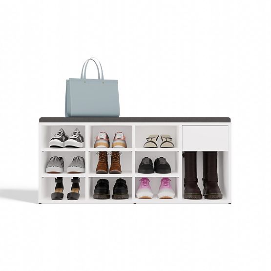 Offener Schuhschrank TALLIN WEISS für den Flur