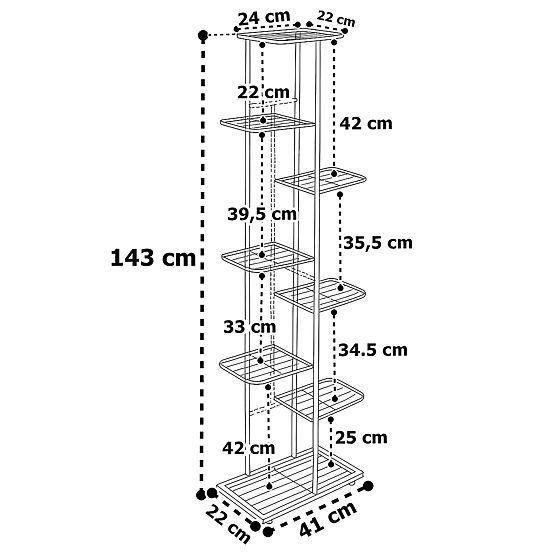 Pflanzenständer 8 Ebenen NEST schwarz