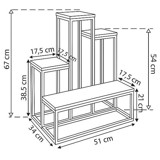 Pflanzenständer ANTIRES schwarzer Marmor