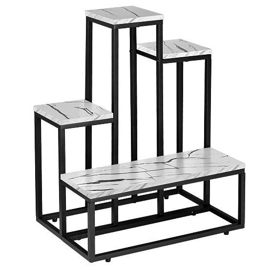 Pflanzenständer ANTIRES weißer Marmor Metall