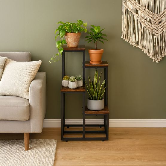 Pflanzenständer Dekoration 4 Regale Loft ModernHome