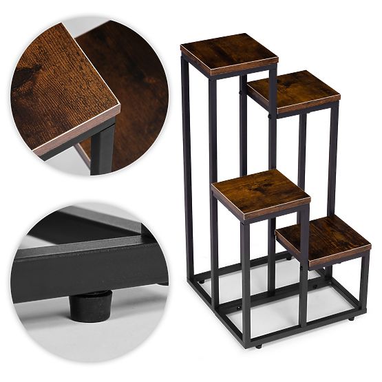 Pflanzenständer Dekoration 4 Regale Loft ModernHome