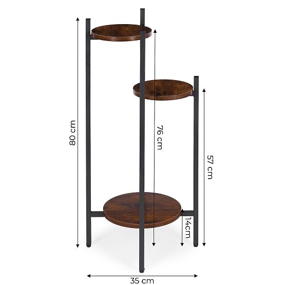 Pflanzenständer, Pflanzenhalter, Dekoration, 3 Ebenen, Loft ModernHome