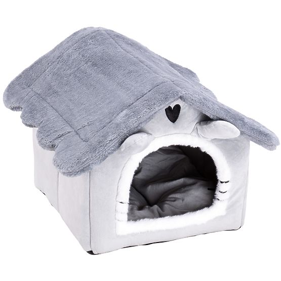 Plüschhaus für Katzen JASPER grau