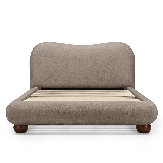 Polsterbett Bowee 160x200 cm, mit Lattenrost, grau, Kugelfüße