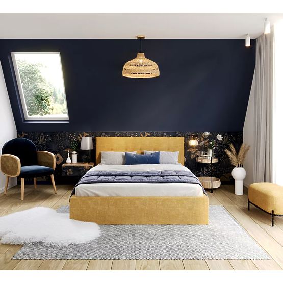 Polsterbett TULSA 120 x 200 cm - Gelb