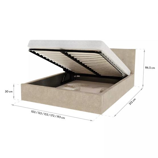 Polsterbett TULSA 140 x 200 cm - Gelb