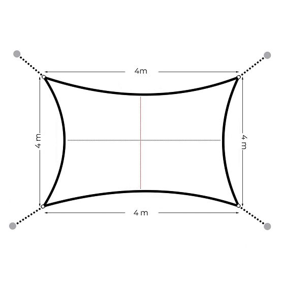 Wasserdichte quadratische Plane 4x4 m - grau