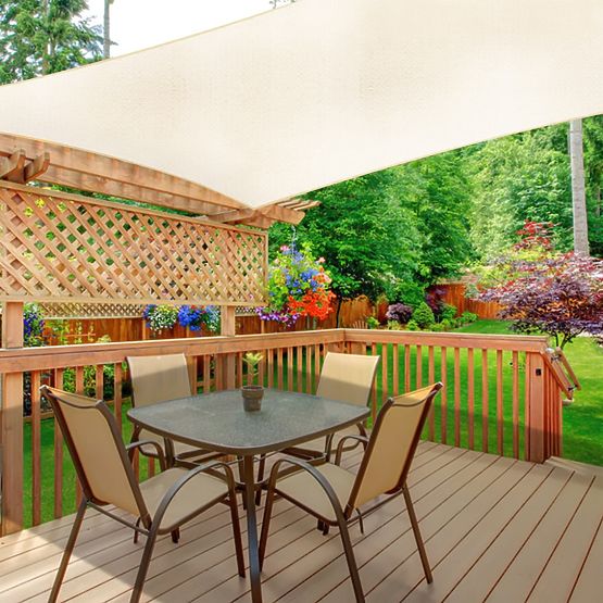 Quadratisches Sonnensegel 4x4m wasserdichte Überdachung 4x4m ModernHome - beige